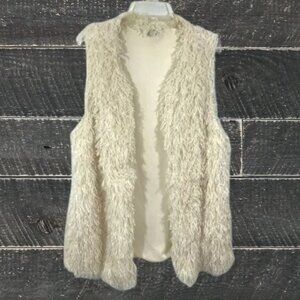 Open Front Vest Pockets Ivory L